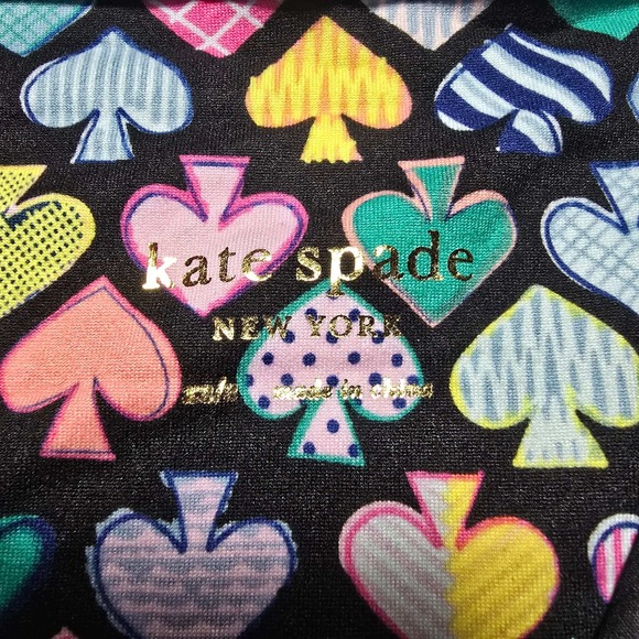 Kate Spade New York Spade Heart Print Robe Black Multi KS42153 Womens XS/S NWT - Picture 2 of 9